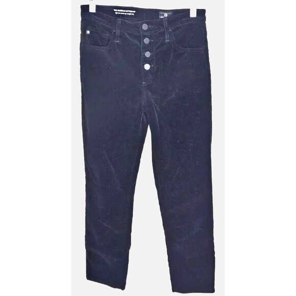 Agolde Isabelle Button-Up High-Rise Straight Crop Jeans, Black, Size 27R" - Picture 1 of 5